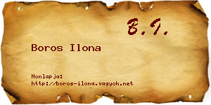 Boros Ilona névjegykártya