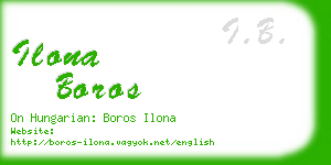 ilona boros business card